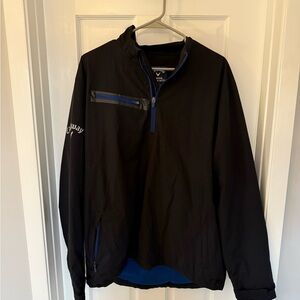 Callaway Men's Black Windbreaker with Blue Accents